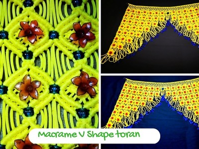 How to make Macrame Toran Design 6 (V shape toran) |- Macrame Art