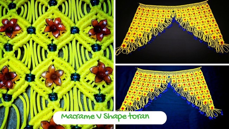 How to make Macrame Toran Design 6 (V shape toran) |- Macrame Art