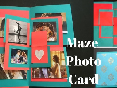 How to make Maze Photo Card | Explosion box card | Scrapbook card