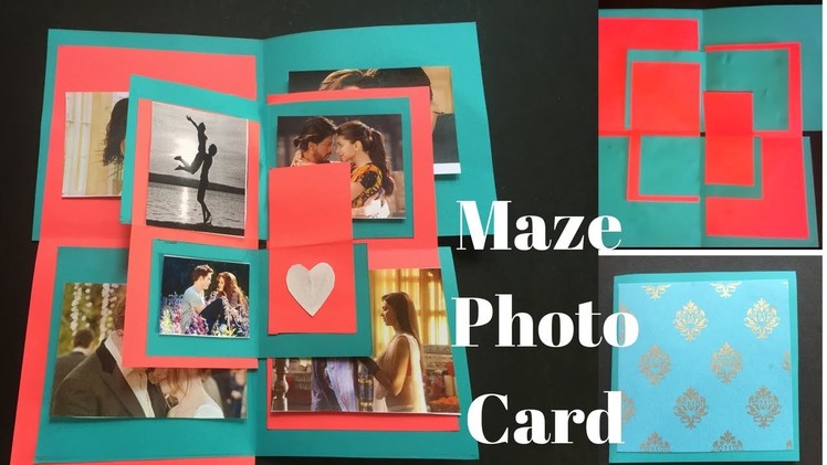 How to make Maze Photo Card | Explosion box card | Scrapbook card