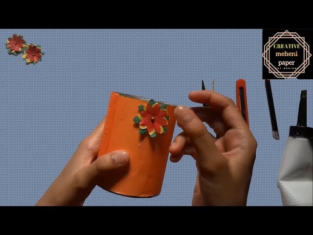 How to make paper flower vase step by step.origami flower vase tutorial