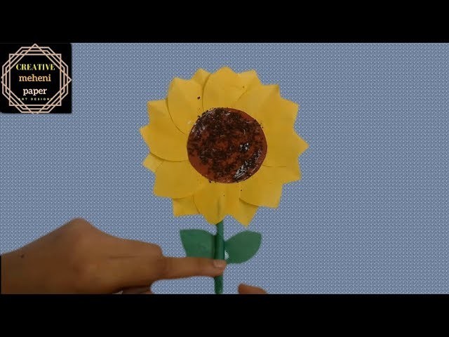 How to make paper sunflower step by step - (surjo mukhi)