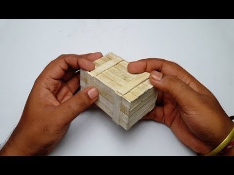 How to Make Puzzle Box With Ice Cream.Popsicle Stick Diy (Secret Compartment Box)