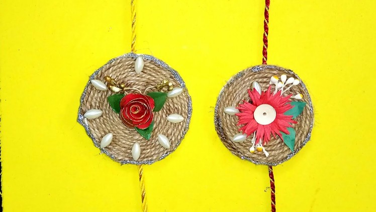 How to Make Rakhi With Paper flowers and Jute - 2