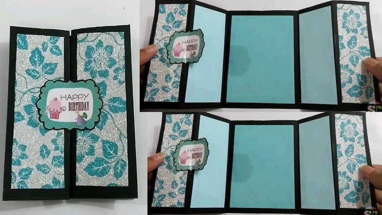 How to make Simple Double Gate Fold Card #Scrapbook