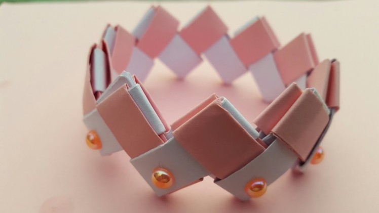 How to make simple paper bracelet for kids.