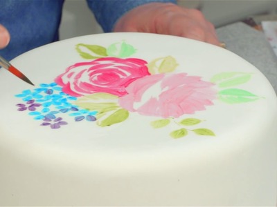 How To Paint A Rose Design On A Cake
