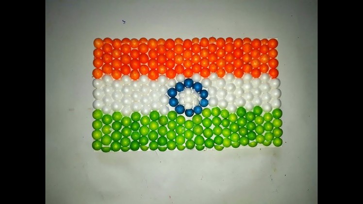 Indian flag making with thermocol balls. Indian flag art. how to make indian flag. indian flag art.