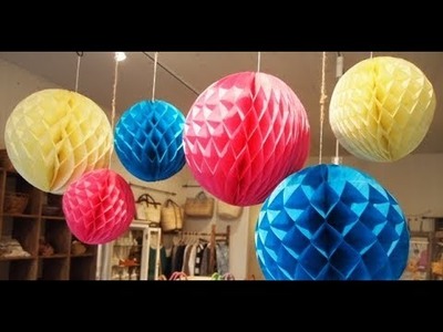 Paper Crafts How to make a Paper Honeycomb Ball tutorial 1