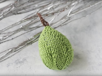 Small Pear Ornament Knitting Pattern