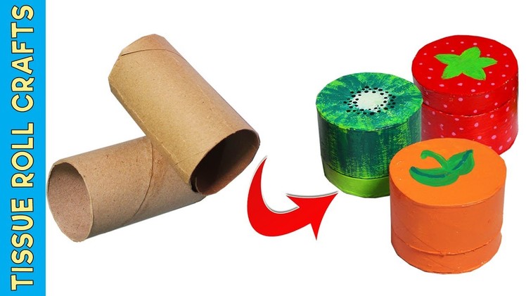 3 Minute Crafts. DIY Miniature Fruit Boxes out of toilet paper roll crafts. Best out of waste