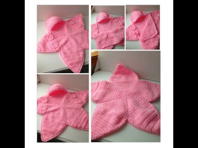 Baby Bunting Bag - Pink Star Bunting - Handmade Crochet -