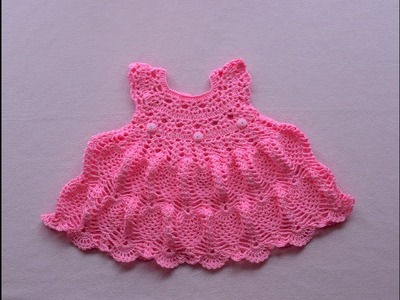 Crochet baby dress.tutorial.pinky pie crochet baby dress part 2
