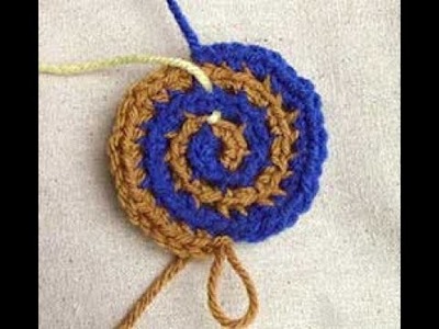 Crochet Spiral Circle with 2 Colors