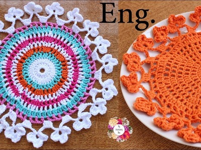 Crochet tutorial: Flower circular doily