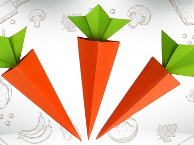 Cute Origami Carrot - DIY How To Make a Paper Carrot - Easy Carrot Origami Tutorial Step By Step