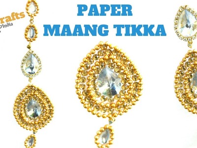 DIY Canvas Paper Maang Tikka | Kundan gold Bridal Head chain | DIYCrafts India #27