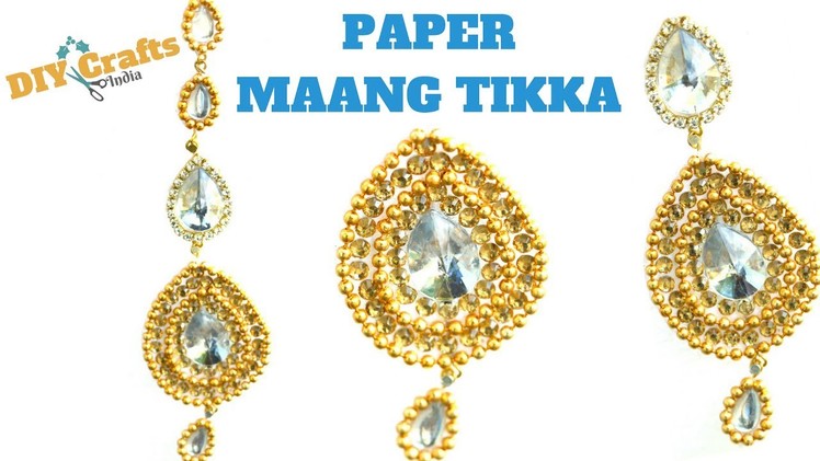 DIY Canvas Paper Maang Tikka | Kundan gold Bridal Head chain | DIYCrafts India #27