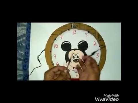 DIY How to make home made LED wall clock  with cardboard.  step by step