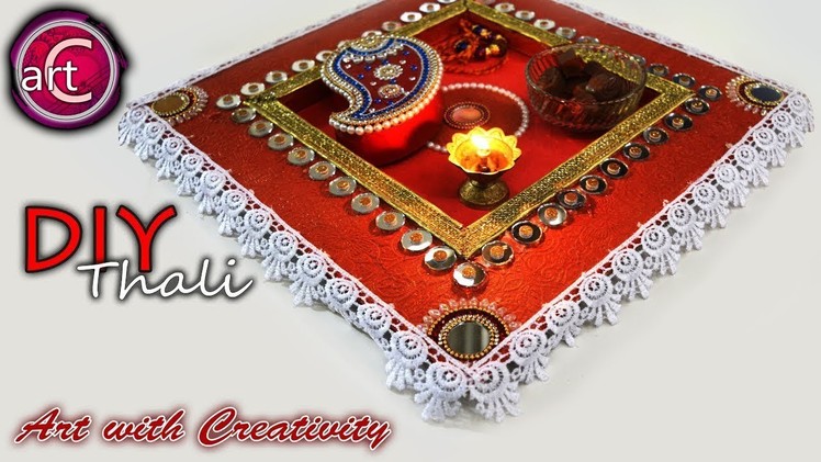 DIY:How to make Raksha bandhan thali. Pooja thali | Handmade pooja thali | Art with Creativity 239