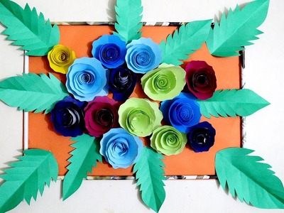 DIY Paper Rose Flower Backdrop | how to attach paper flowers to backdrop | flower backdrop wedding