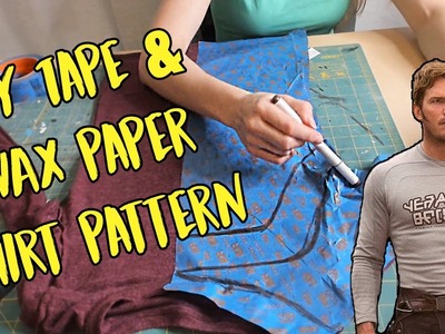 DIY Tape & Wax Paper Shirt Pattern [Star-Lord Cosplay from Guardians of the Galaxy Vol. 2]