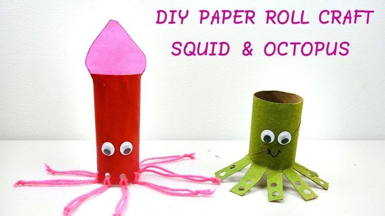 Easy Paper Roll Craft | How to make cute Squid and Octopus