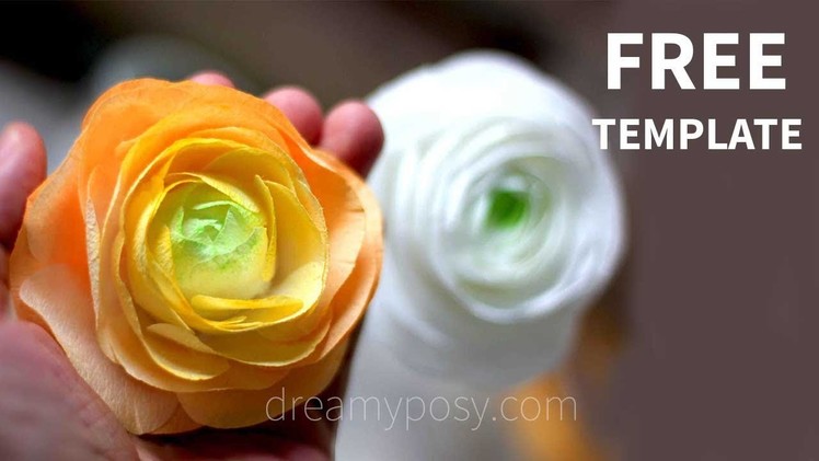[FREE template and tutorial] How to make paper Ranuculus from coffee filter