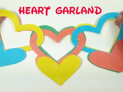 Heart Garland-Room Decor Ideas|Paper Heart Door Decor|DIY Door hanging decoration|Ennova Crafts-DIY
