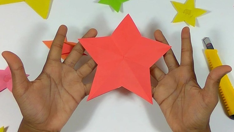 How to Cut a Perfect Star with ONE CUT from a Square Paper - Origami For Paper and Fabric Scrapbooks