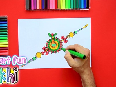 How to draw and color a Rakhi