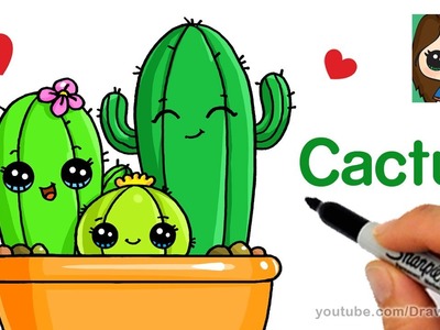 How to Draw Cactus Easy and Cute