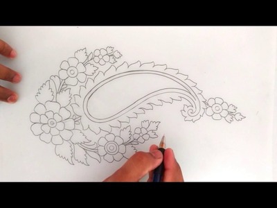 How To Draw Embroidery Butta Design For Sharee On Tracing Paper Lead Pencil