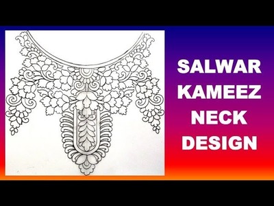 How To Draw Salwar Kameez Neck Design With Tracing Paper || Hand Embroidery