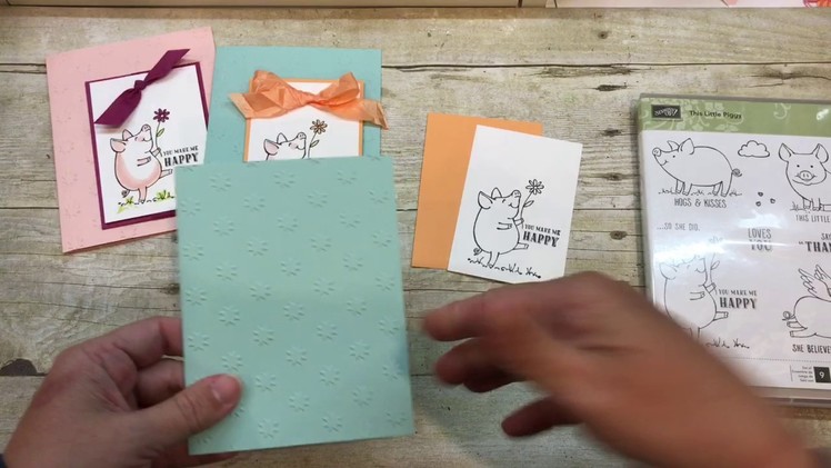 How to make 5 minute quick color piggies with Stampin Up's This Little Piggy Stamp Set