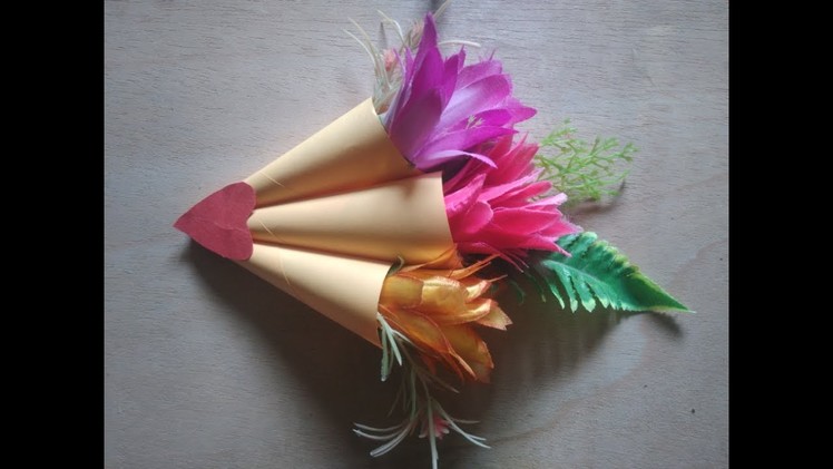 How to Make  A Beautiful Wall Hanging Paper Flower holder