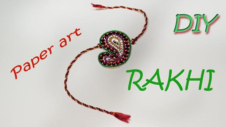 How to make a fancy rakhi at home  with paper easy step by step