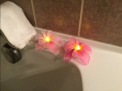 How to make a nylon stocking flowers with LED Tealight