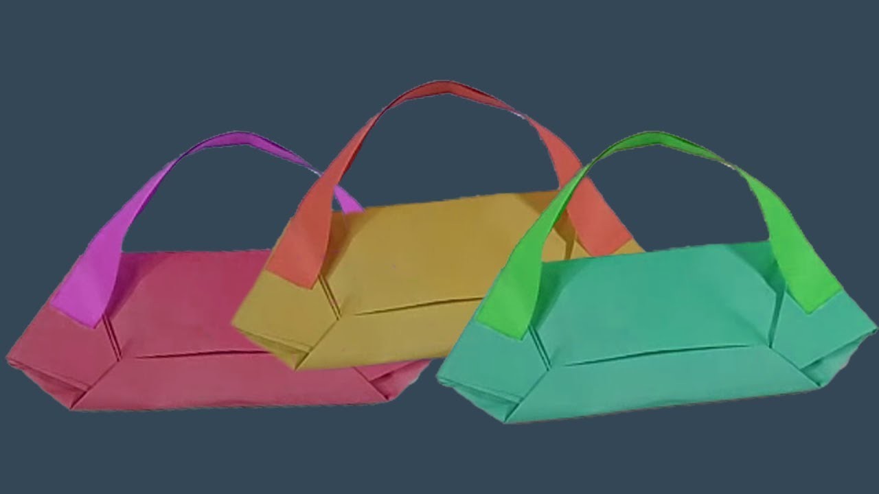 Создаем из цветной бумаги сумку пакет