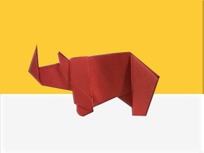 How to make a paper rhino !! how to fold an origami rhino !! origami rhino step by step