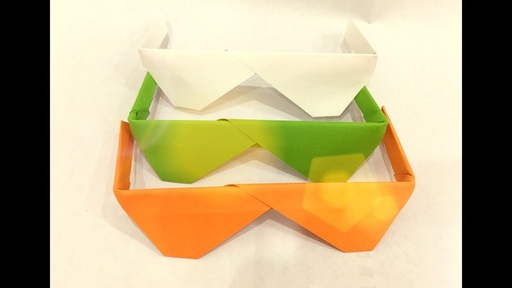 How to make a paper sunglasses - Origami sunglasses