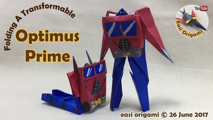 How to make a Papercraft, Origami Transformer Optimus Prime (requires 1 straight cut)