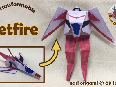 How to make a Papercraft, Origami Transformer Jetfire (requires 1 straight cut)