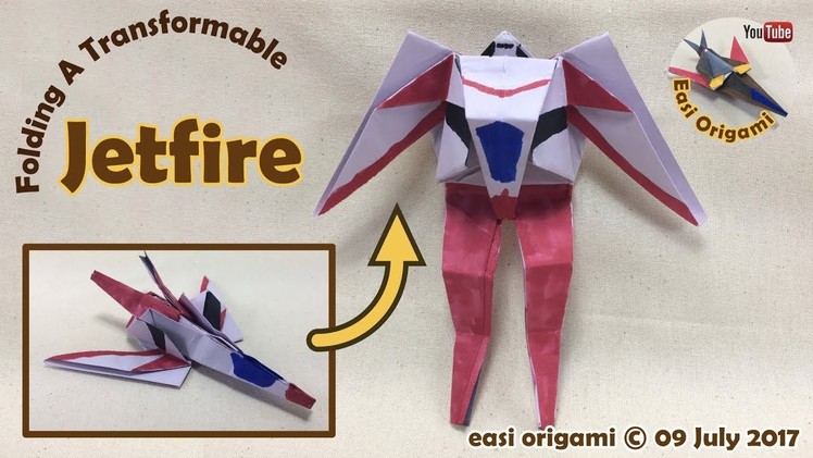 How to make a Papercraft, Origami Transformer Jetfire (requires 1 straight cut)