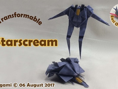How to make a Papercraft, Origami Transformer Starscream (requires 3 straight cuts)