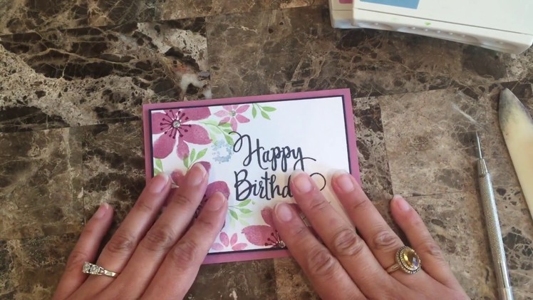 How to make a quick and easy Birthday card using Blooms and Wishes stamp set