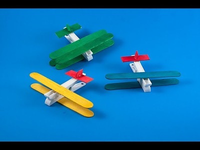 How To Make A Toy Aeroplane Using Clothespin for kids - Easy Crafts For Kids