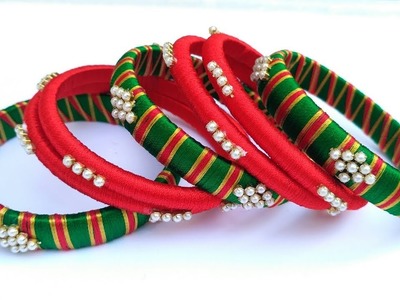 How To Make Designer Bangles. Simple and Beautiful Silk Thread Bangle Making Tutorial at Home