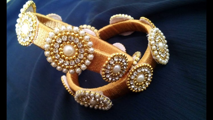 How to make designer silk thread bangles at home.DIY.