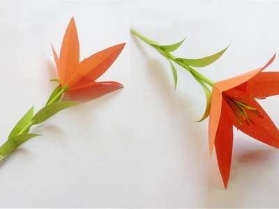 How to make lily paper flower | Easy origami flowers for beginners making | DIY-Paper Crafts